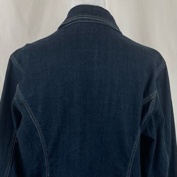 Chico’s Blue Boho Hippie Festival Paneled Jean Jacket NWOT Size 12 - Picture 6 of 12